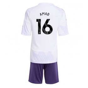 Manchester United Amad Diallo #16 Borta Kläder Barn 2025-26 Kortärmad (+ Korta byxor)